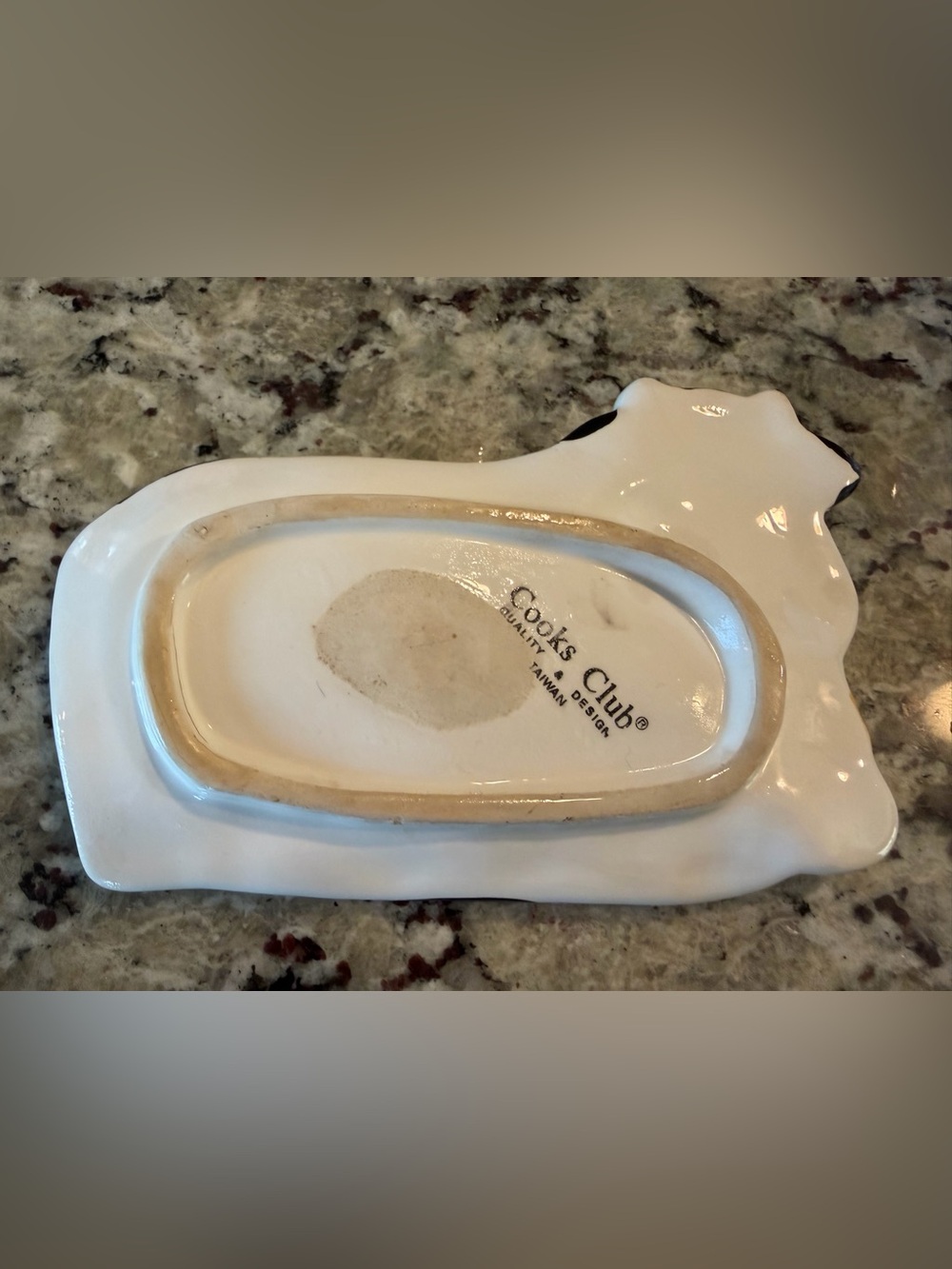Cooks Club Cow Shaped Ceramic Spoon Rest or Trinket Tray with Yellow Scarf - Picture 6 of 6